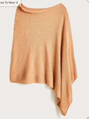 J Crew Cashmere-wool blend poncho in heather camel